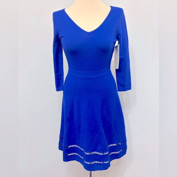 NWT Boston Proper Blue Long Sleeve Sweater Dress XS - Picture 3 of 12